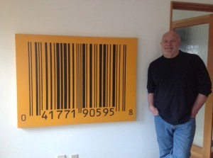Bernard Solco Kodachrome Barcode hanging in an office